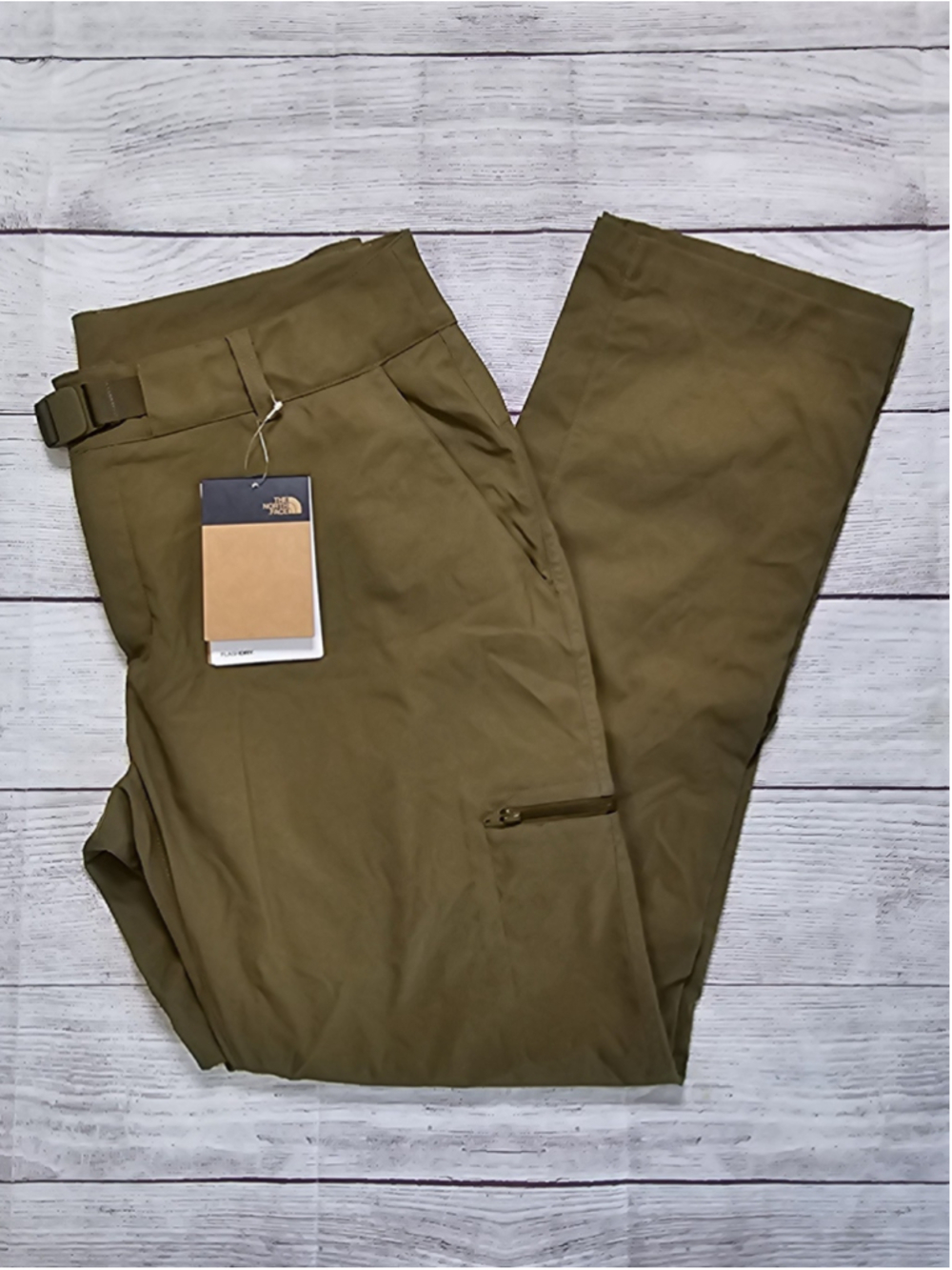 NWT North Face sz 8 short olive green quick dry hiking pants
